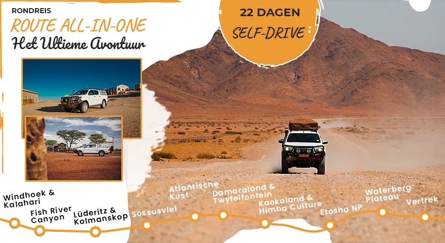 Namibië-Self-Drive-Safari-Reizen-Route-All-In-One