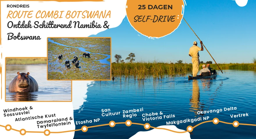 Namibië-Self-Drive-Safari-Reizen-Route-Combi-Botswana