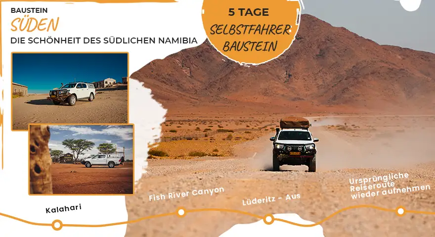 Namibia-Selbstfahrer-Safari-Reiserouten-Reisebaustein-Suden